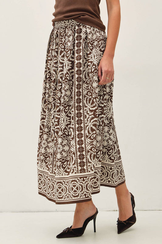 Panel Print Maxi Skirt