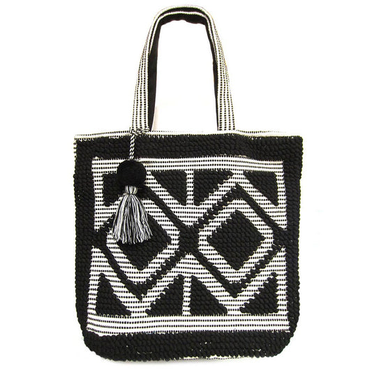 Boho Woven Pom Pom Tassel Tote Bags