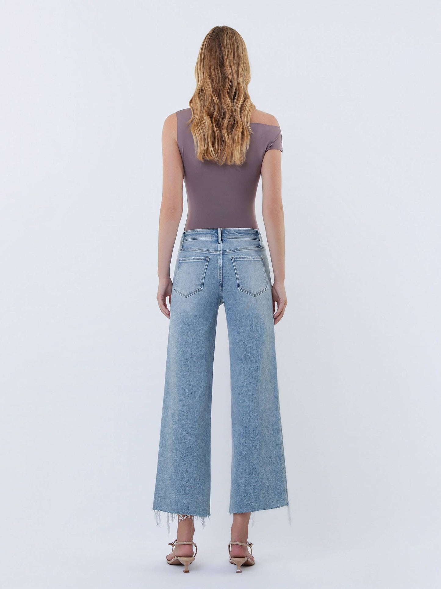 Olivia Distressed Hem Crop Wide Leg