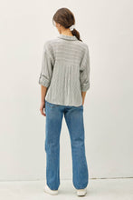Load image into Gallery viewer, Striped Gauzy Pocket Button Down Top
