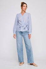 Load image into Gallery viewer, Side Wrap Tie Up Button Down Top
