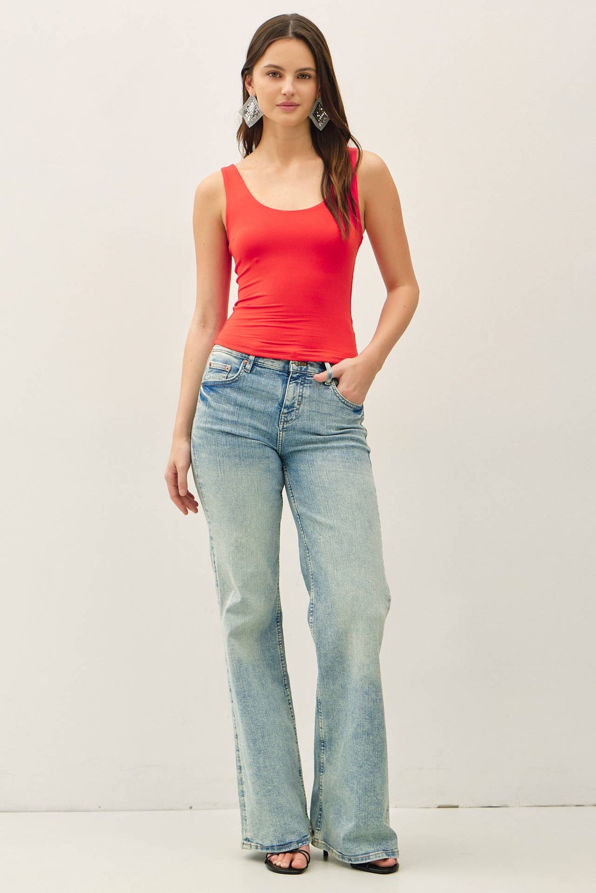Basic Scoop Neck Jersey Tank Top