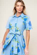 Load image into Gallery viewer, Collared Tie Front Midi Dress

