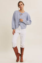 Load image into Gallery viewer, Brushed Fabric Three Bow Cardigan Sweater
