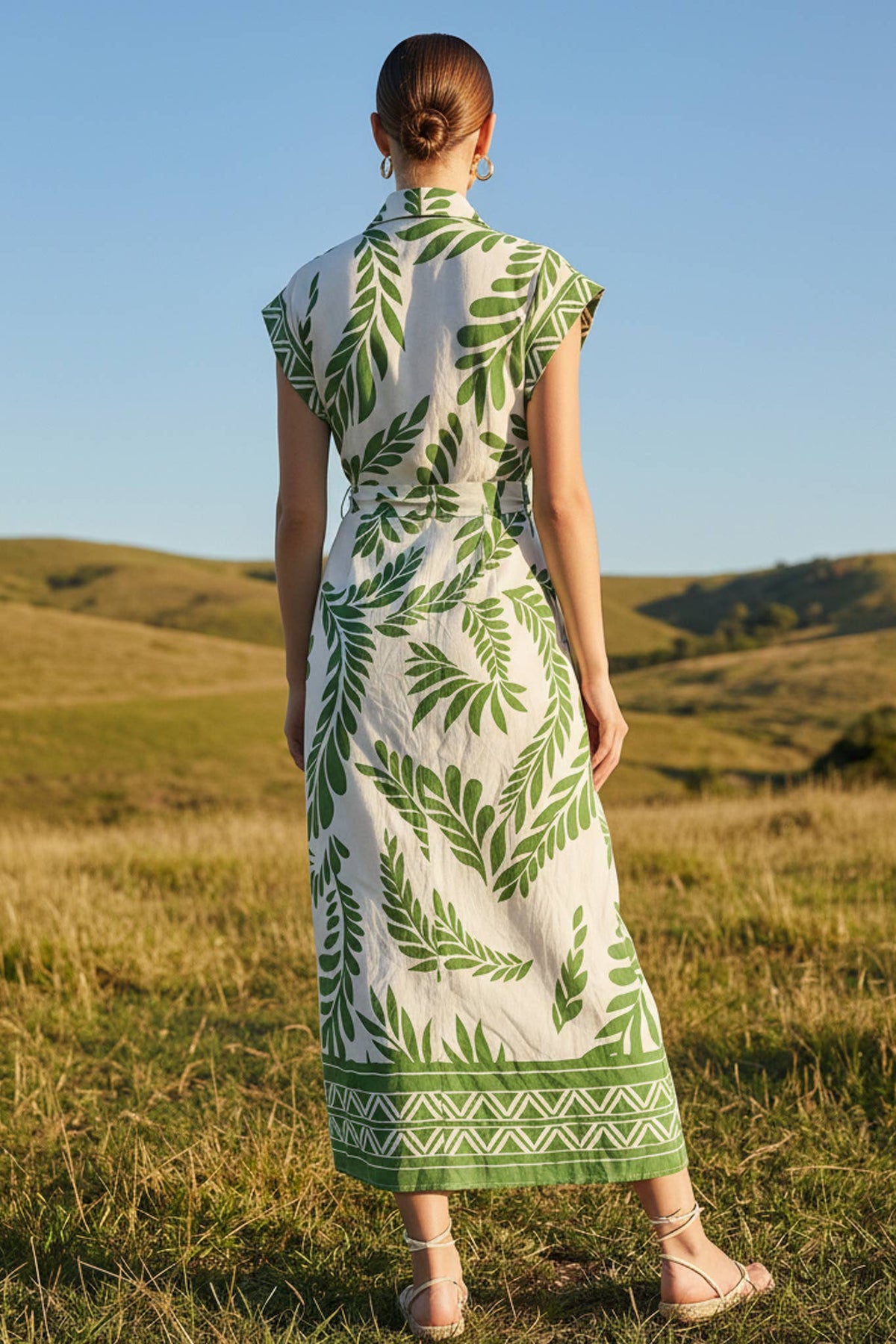 Green printed Dress