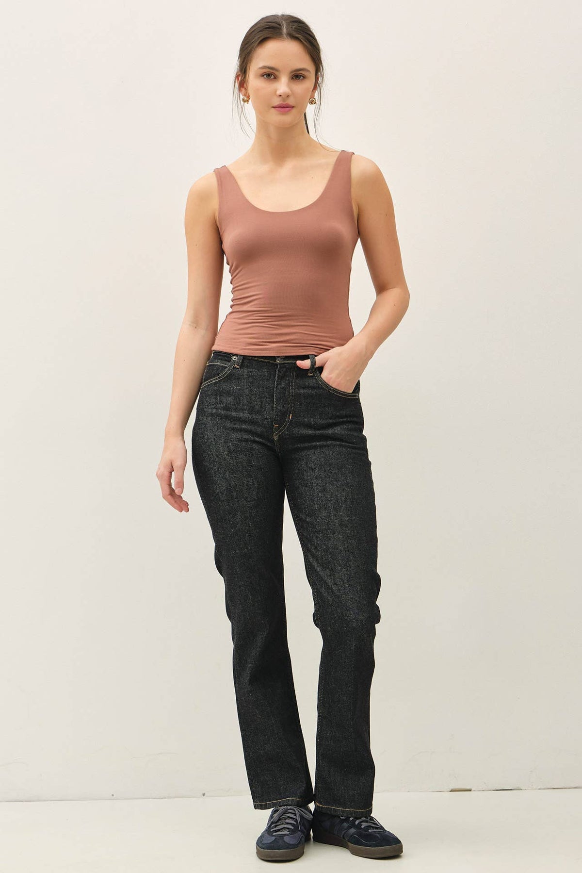 Basic Scoop Neck Jersey Tank Top