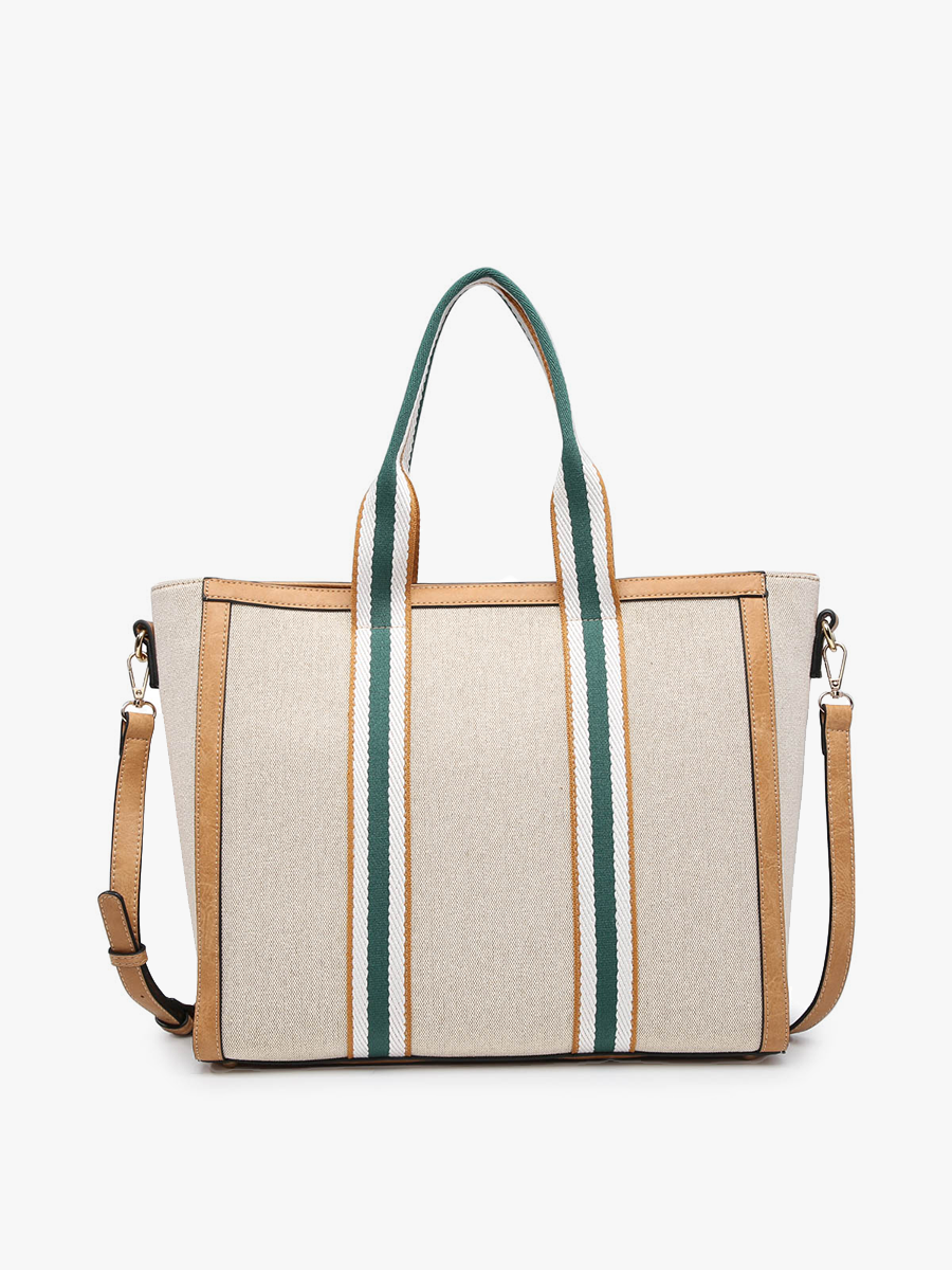 Haley Canvas Tote with Contrast Straps