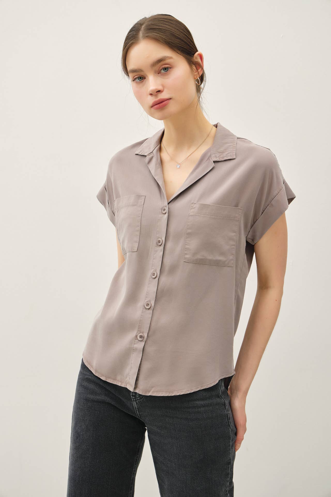 Dolman Short Sleeve Pocket Top