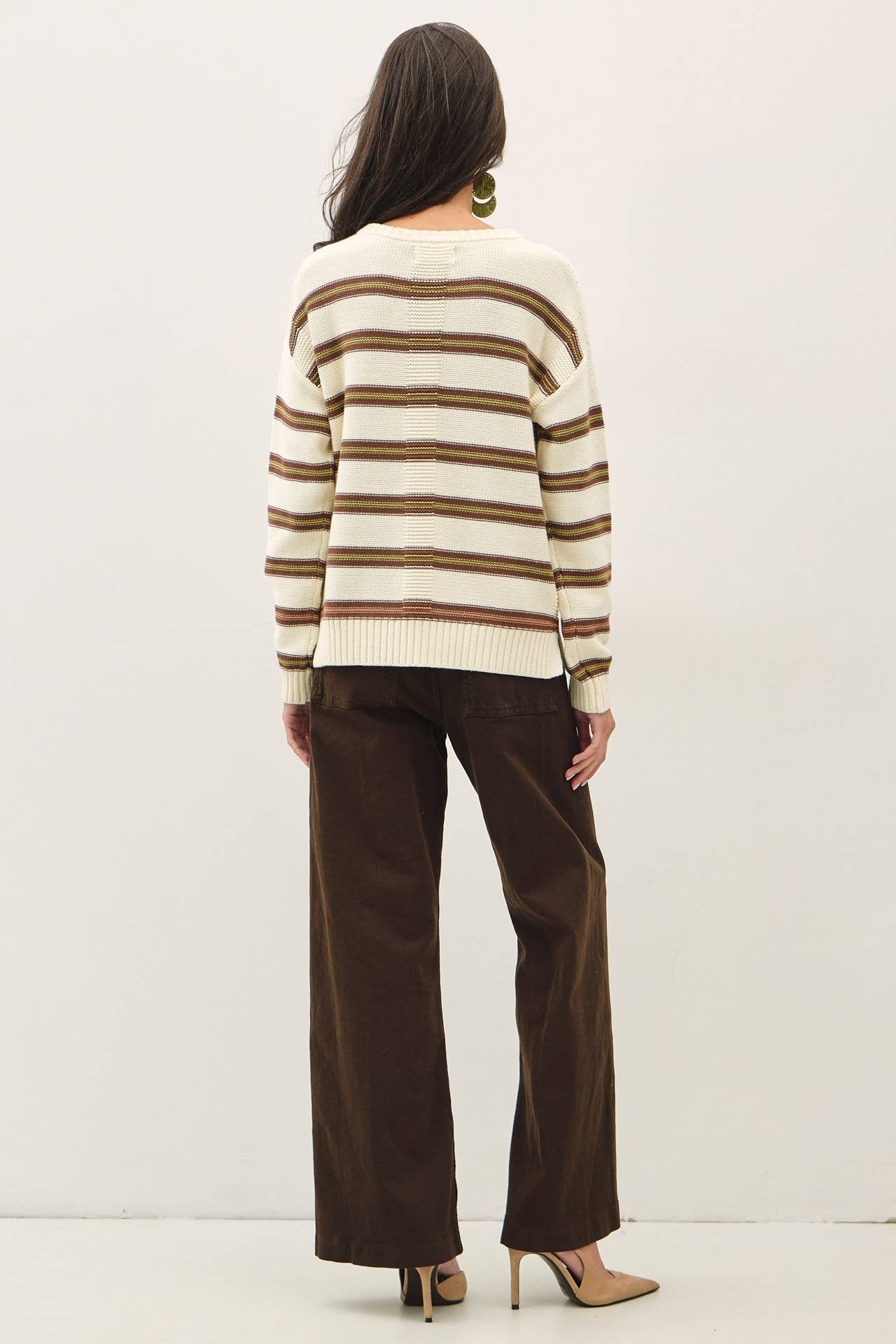 Textured Retro Stripe Sweater