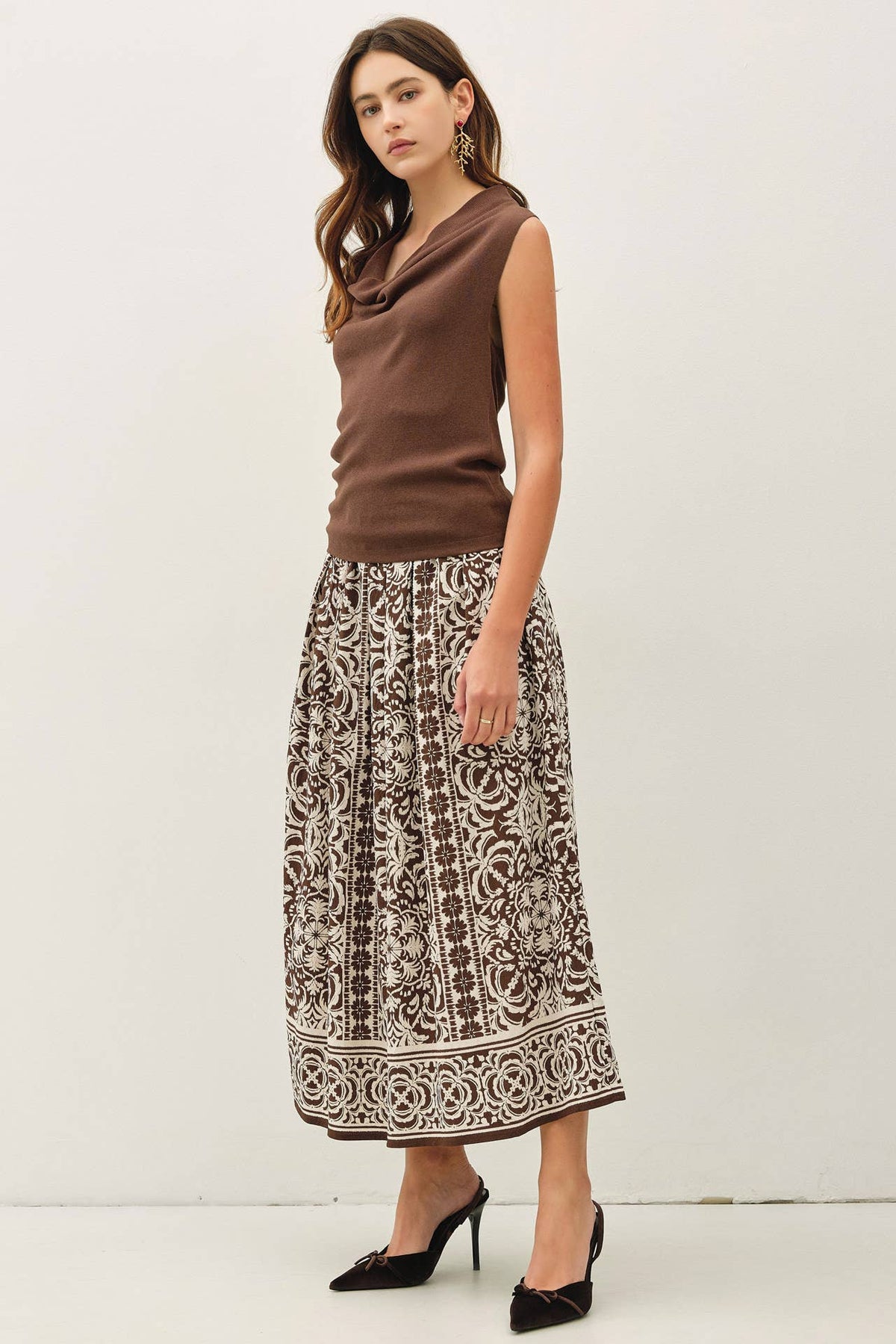 Panel Print Maxi Skirt
