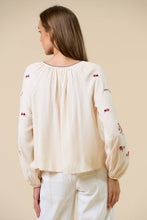Load image into Gallery viewer, Embroidered Long Sleeve Peasant Blouse
