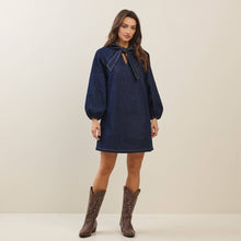 Load image into Gallery viewer, Denim Bow Front Mini Dress
