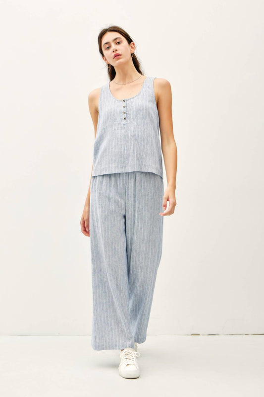 Boxy Cropped Henley Tank