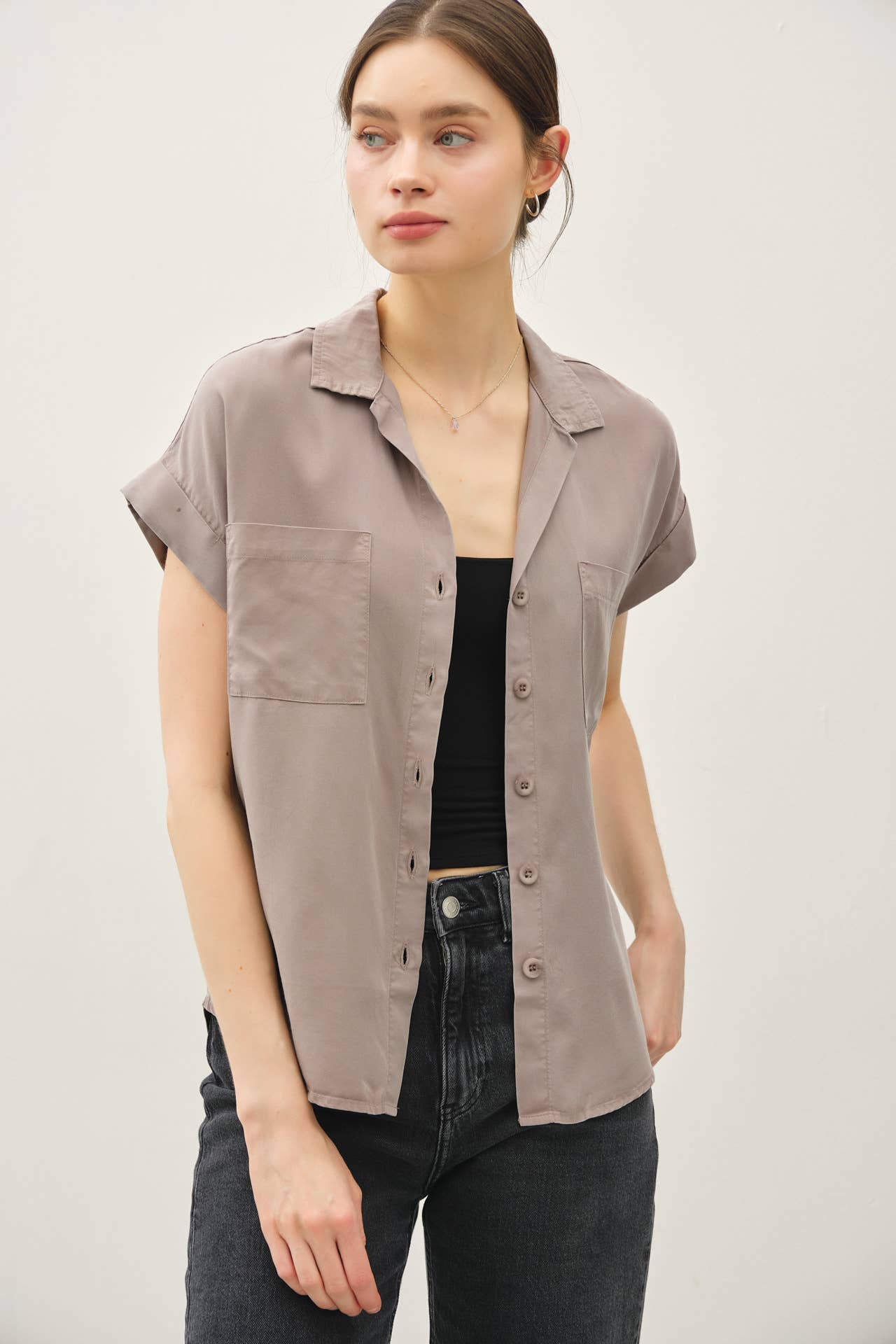 Dolman Short Sleeve Pocket Top