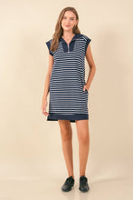 Load image into Gallery viewer, Striped Spread Collar Mini Dress
