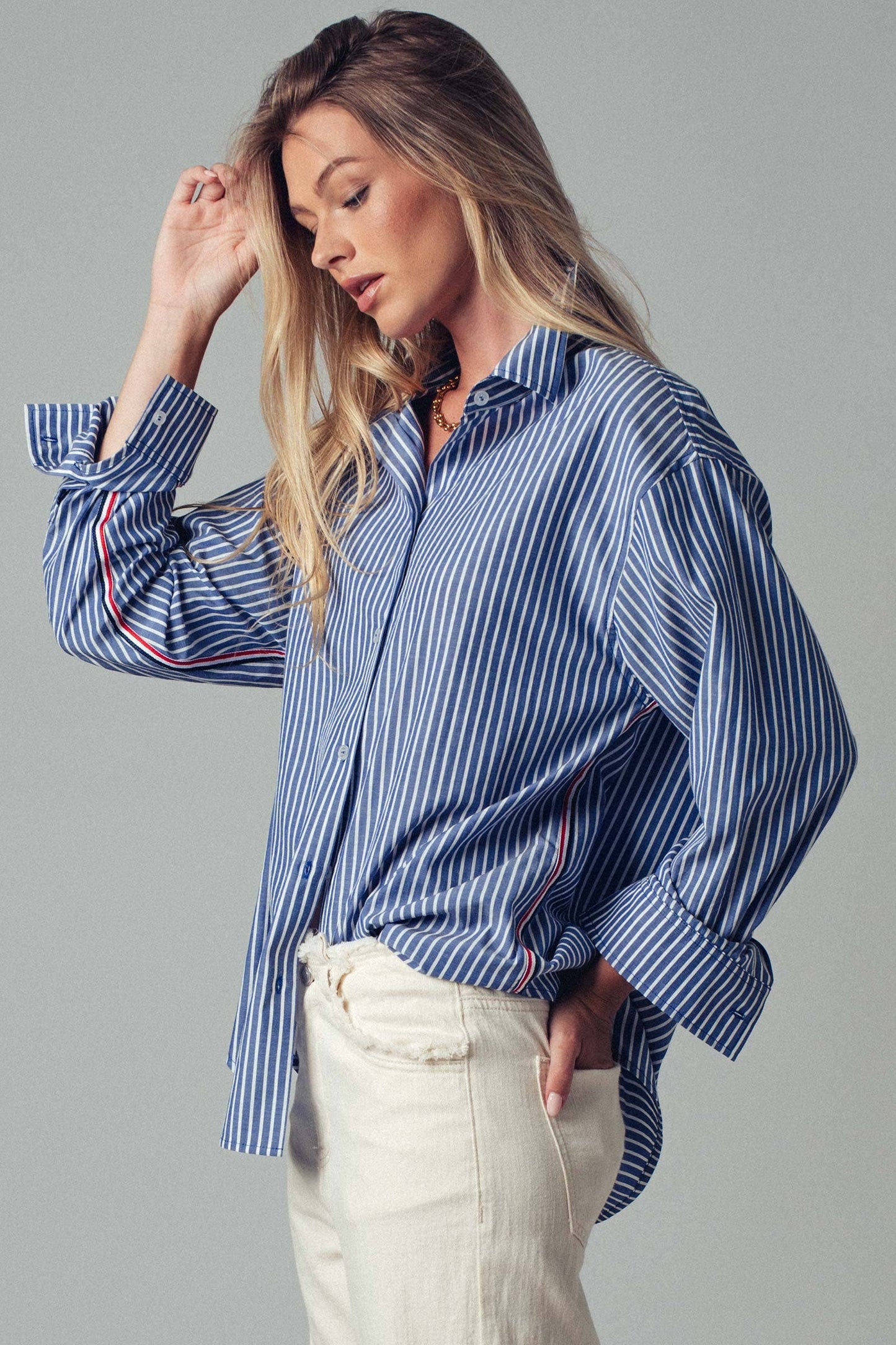 Striped Statement Button Shirt