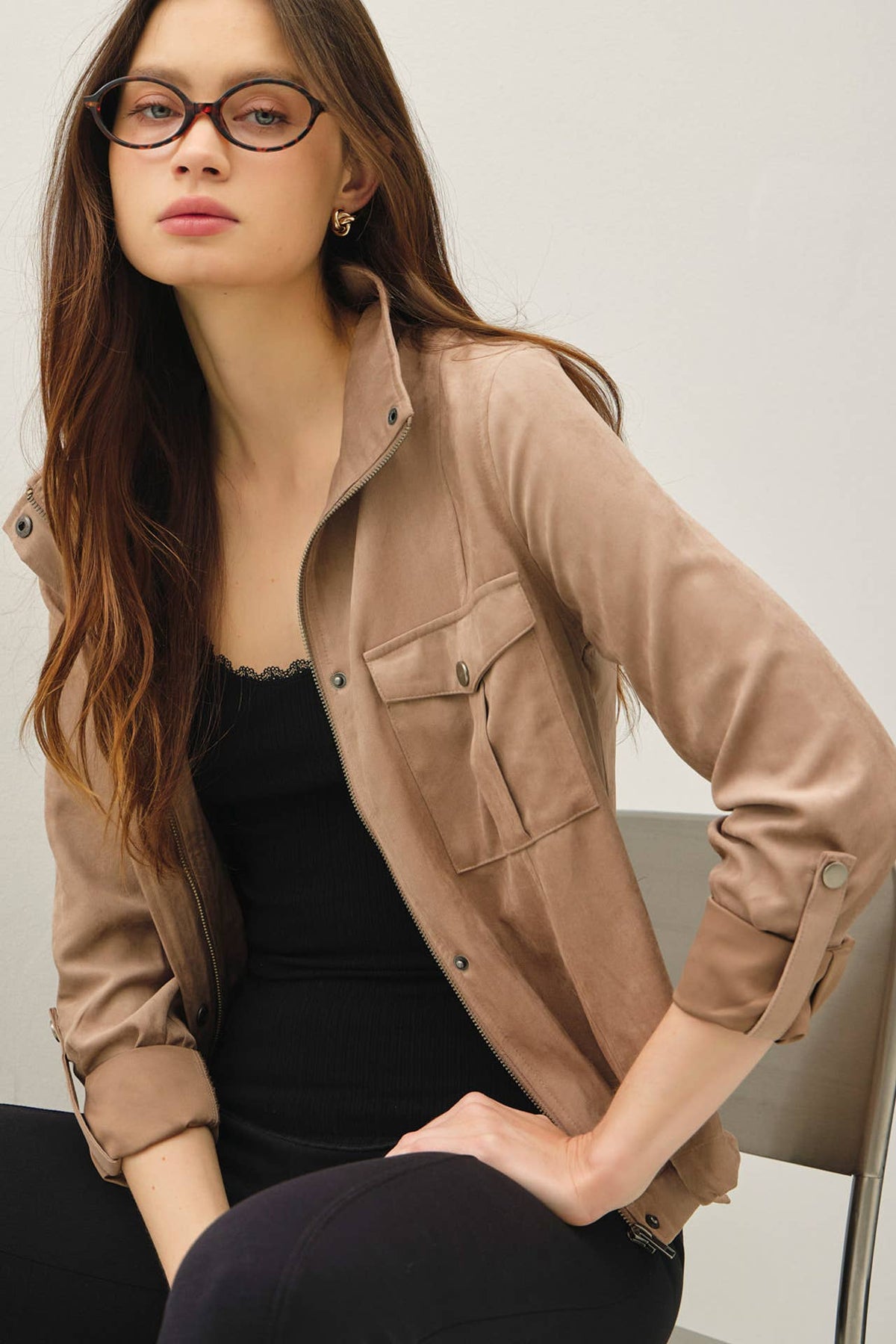 Cropped Utility Safari Jacket