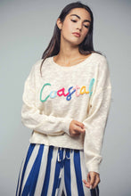 Load image into Gallery viewer, Breezy Rainbow Coastal Knit Sweater Top
