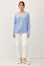 Load image into Gallery viewer, V-Neck Cotton Slub Sweater
