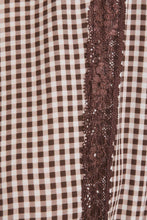 Load image into Gallery viewer, Check Print Lace Trim Maxi Dress
