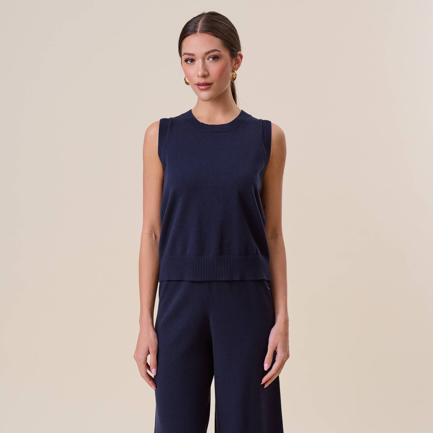 Open Tie Back Sleeveless Sweater Top