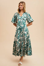 Load image into Gallery viewer, Satin Bubble Sleeve Button Down Maxi Dress
