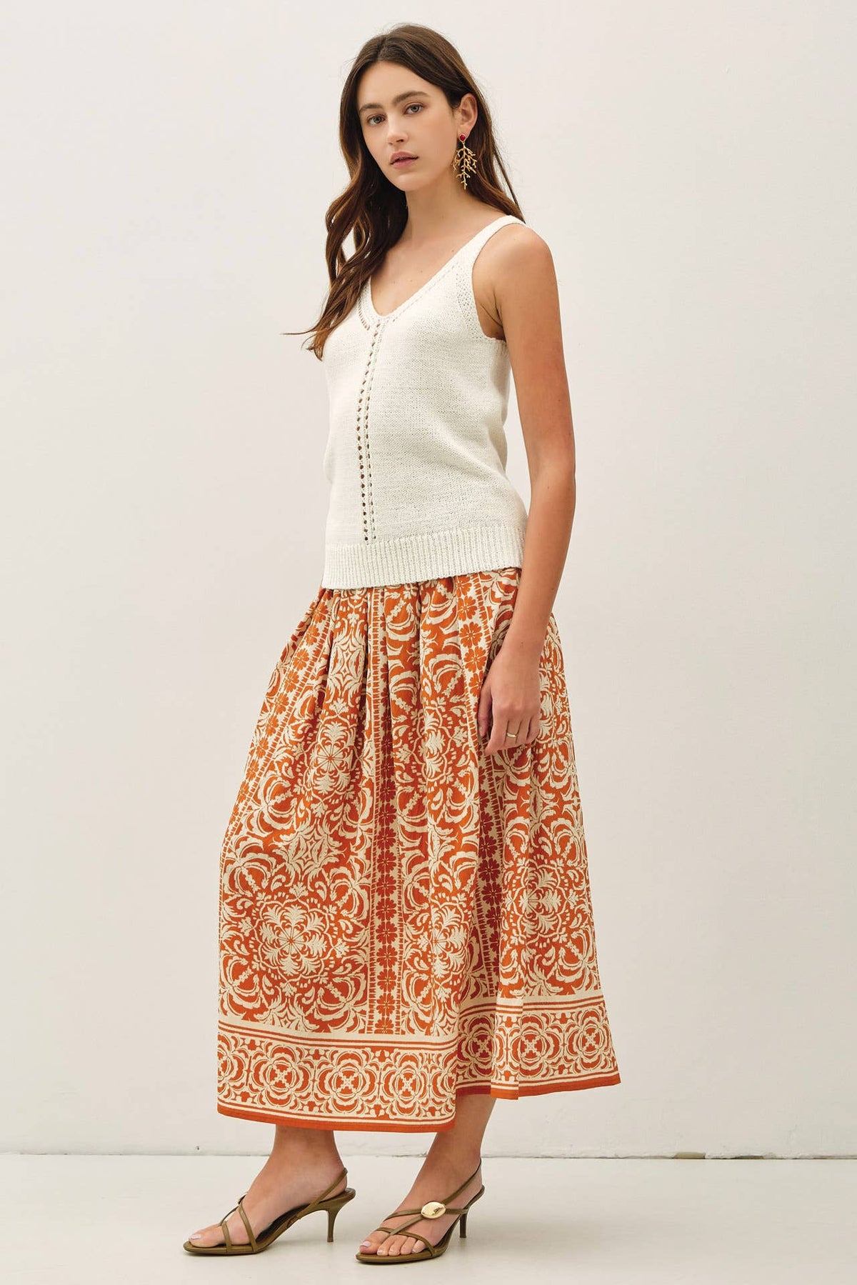 Panel Print Maxi Skirt