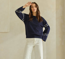 Load image into Gallery viewer, Boat Neck Striped Knit Sweater
