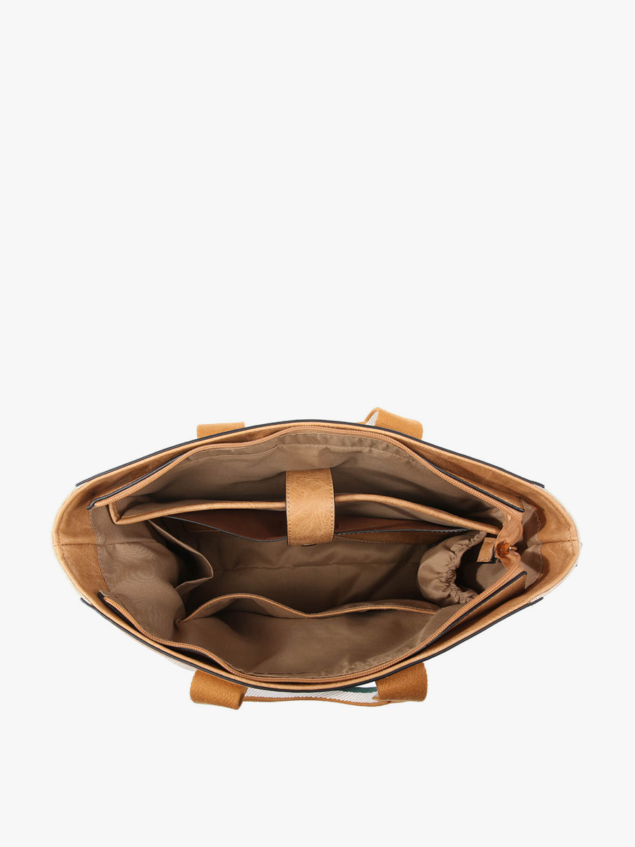 Haley Canvas Tote with Contrast Straps