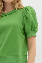 Load image into Gallery viewer, Braided Short Puff Sleeve Top
