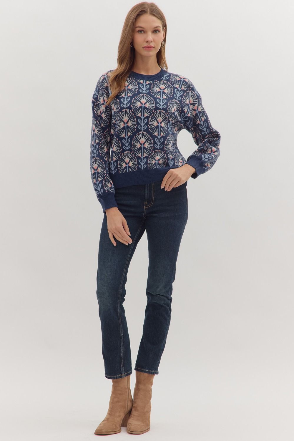 Abstract Floral Sweater