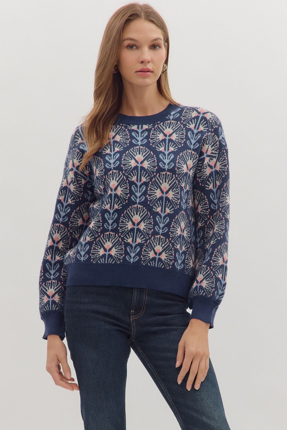 Abstract Floral Sweater