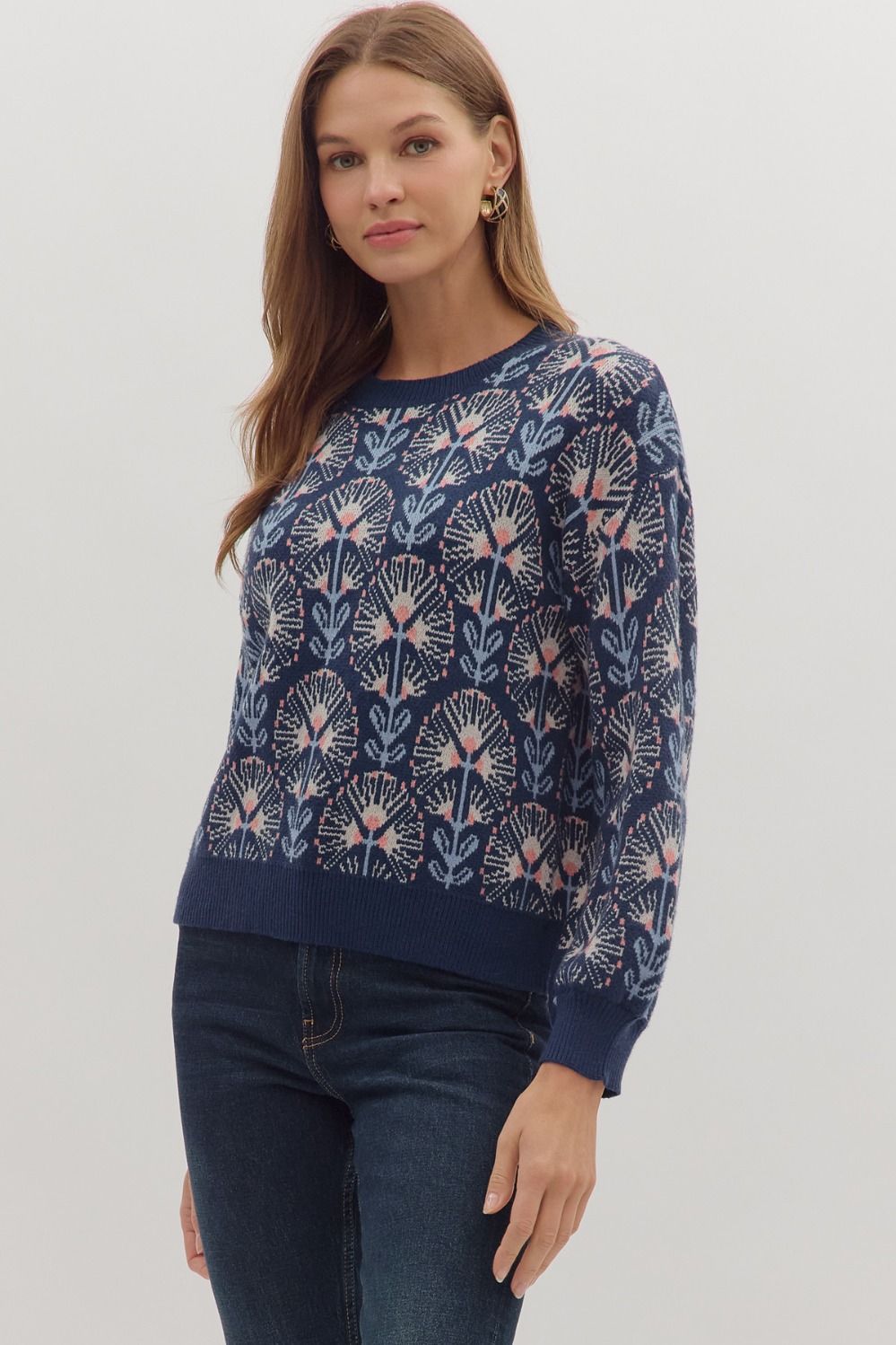 Abstract Floral Sweater