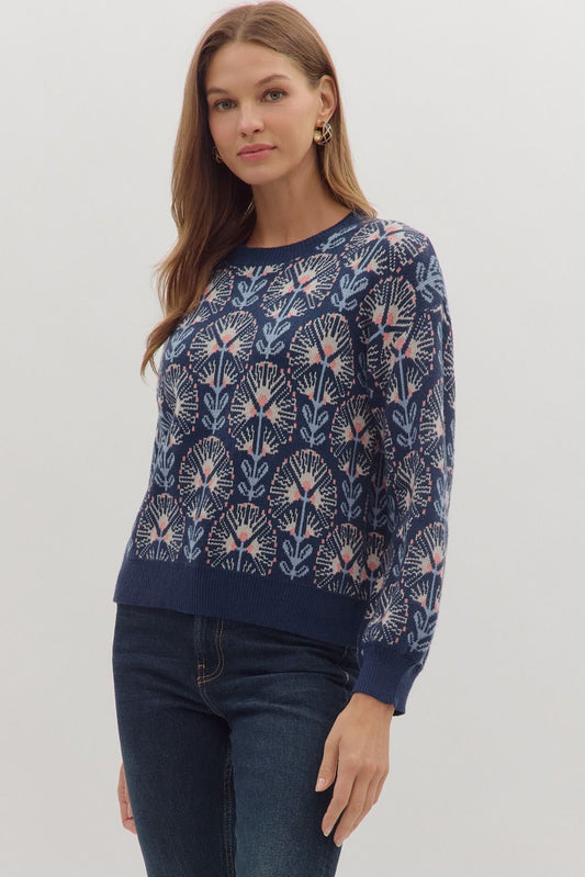 Abstract Floral Sweater