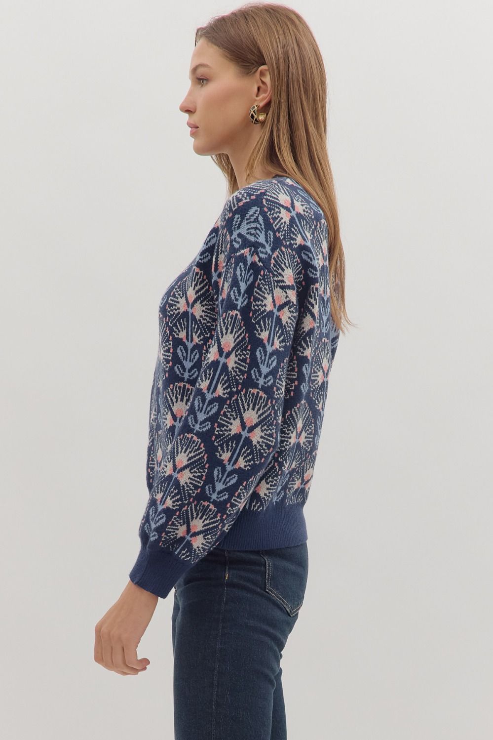 Abstract Floral Sweater
