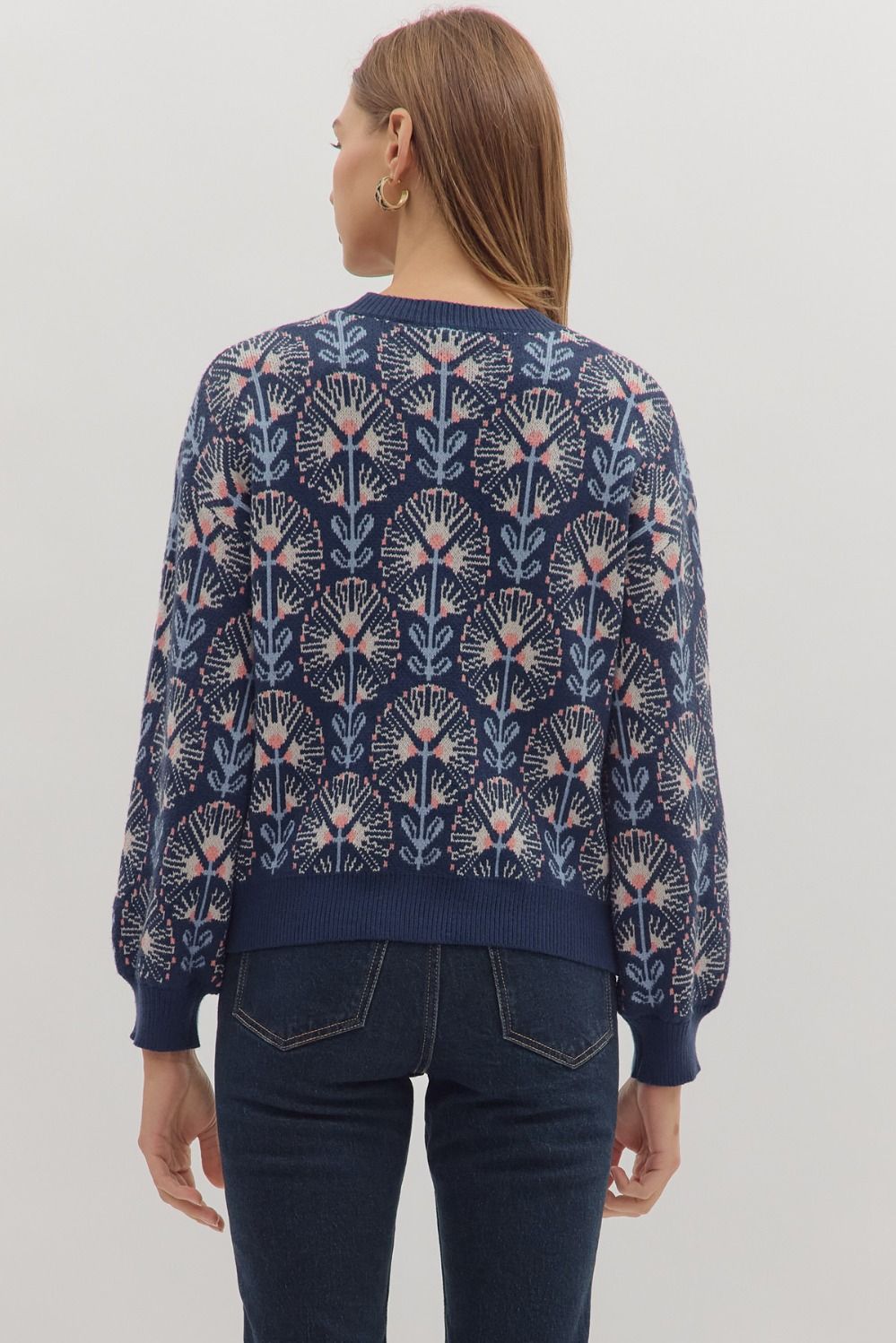 Abstract Floral Sweater