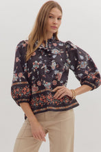 Load image into Gallery viewer, Ruffled Split Neck Floral Top
