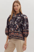 Load image into Gallery viewer, Ruffled Split Neck Floral Top
