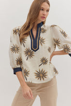 Load image into Gallery viewer, Botanical Embroidery Puff Sleeve Top
