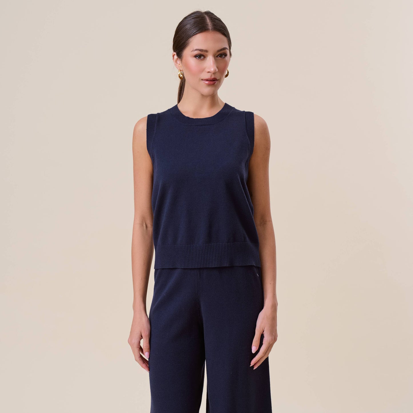 Open Tie Back Sleeveless Sweater Top