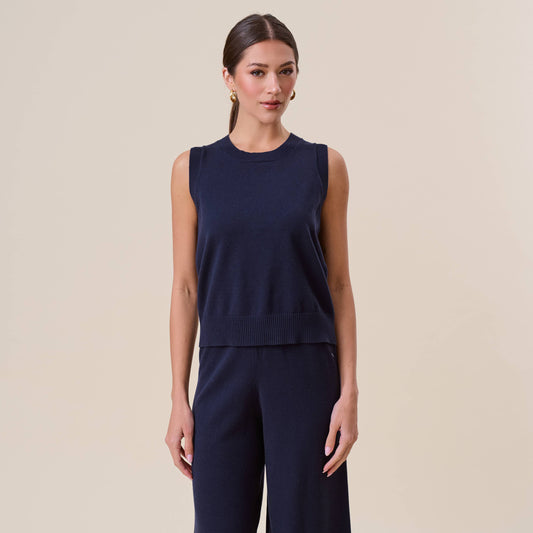 Open Tie Back Sleeveless Sweater Top