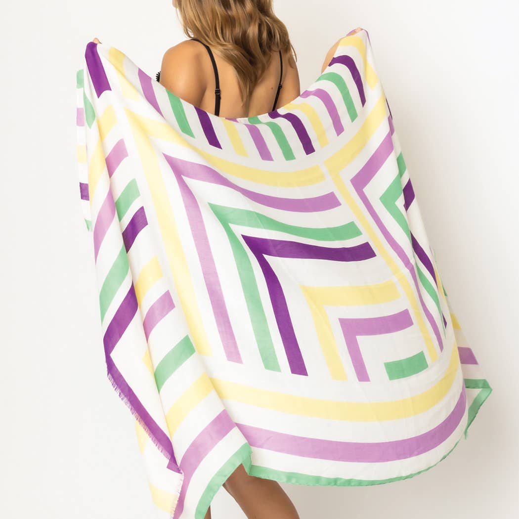 Abstract Geometric Print Scarf