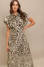 Load image into Gallery viewer, Dropped Shoulder Cinched Waist Shirt Dress
