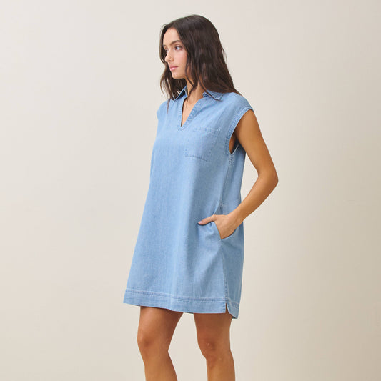 Denim Sleeveless Mini Dress