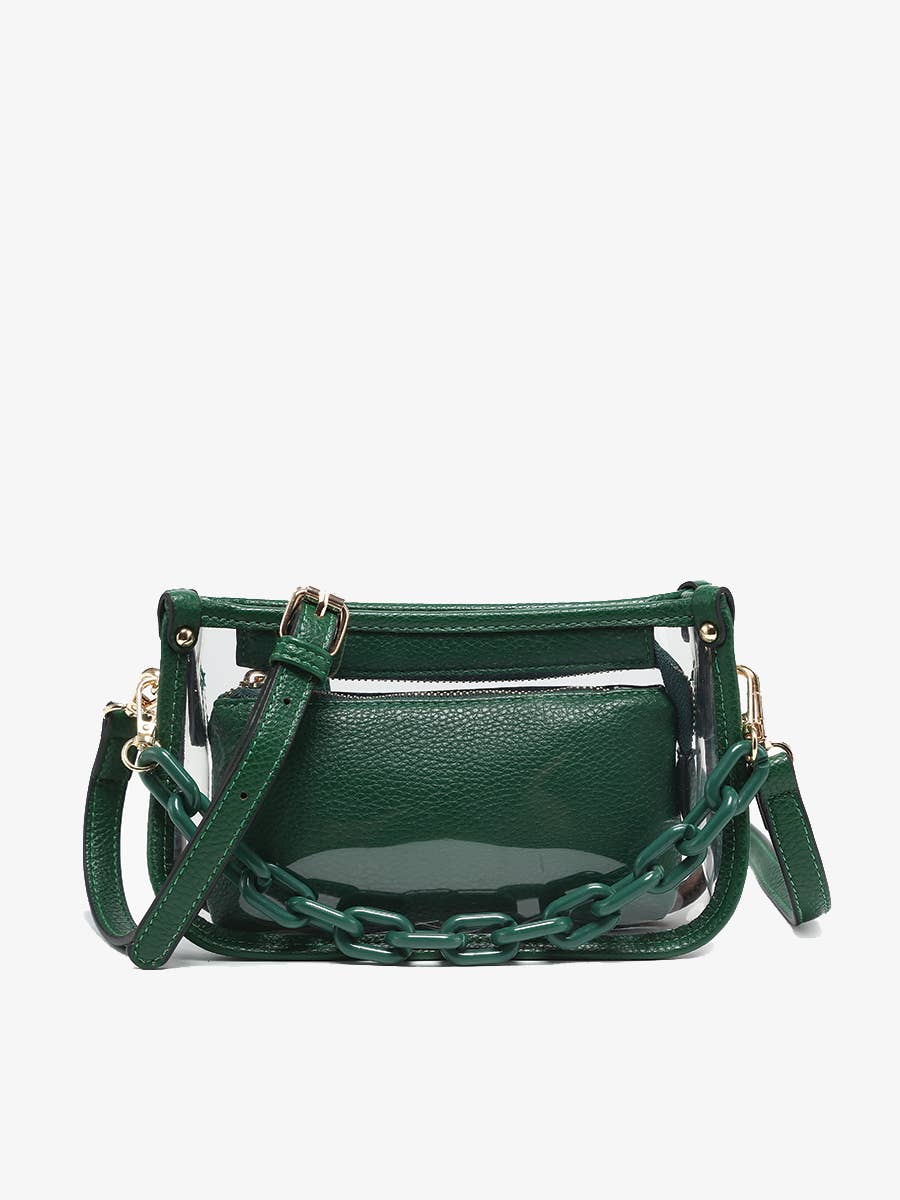 Jessica Clear Crossbody with Chain