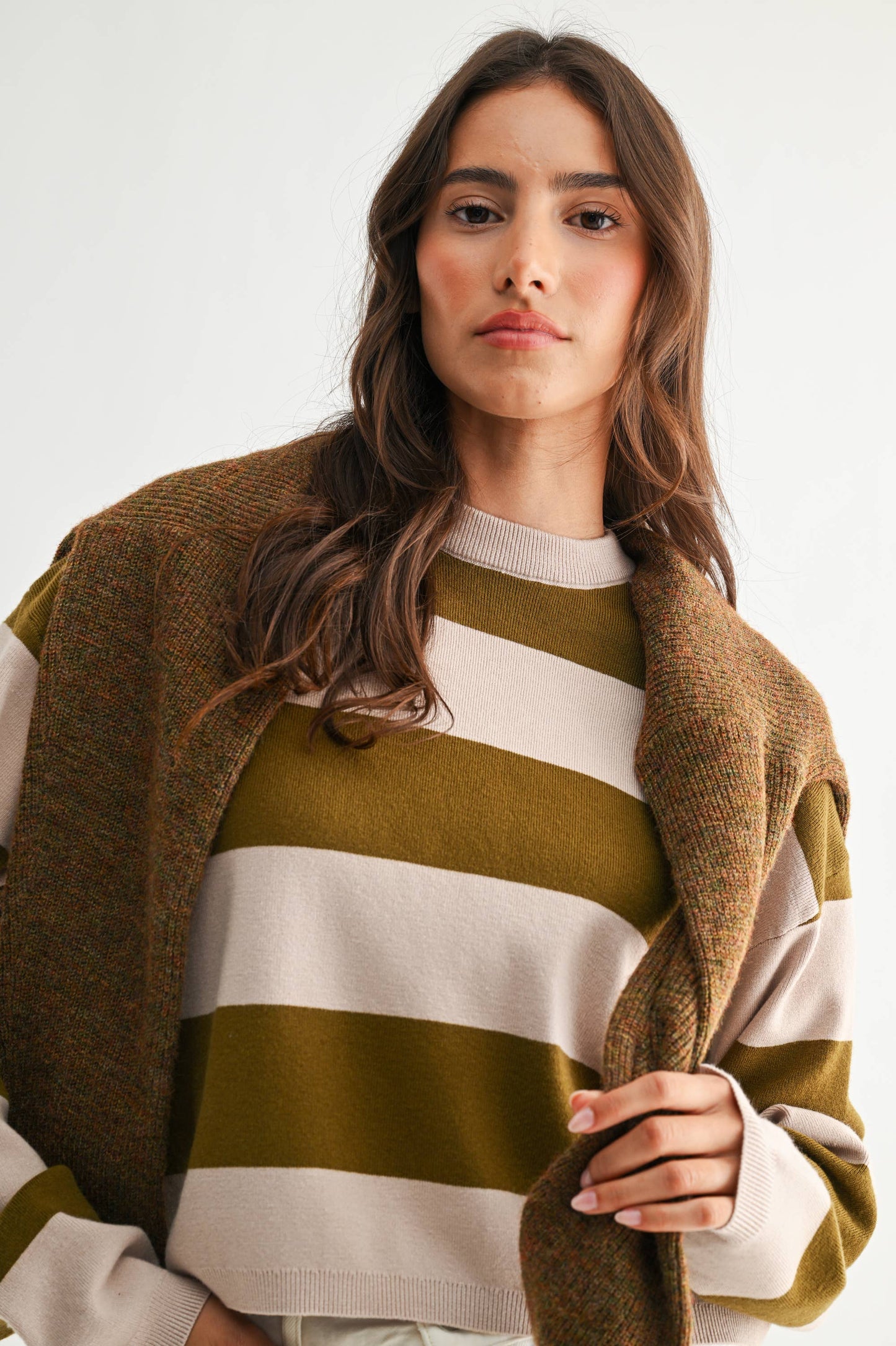 Bold Striped Round Neck Sweater