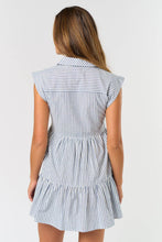 Load image into Gallery viewer, Striped Button Down Ruffle Mini Dress
