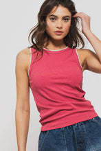 Load image into Gallery viewer, Contrast Trim Ribbed Tank Top

