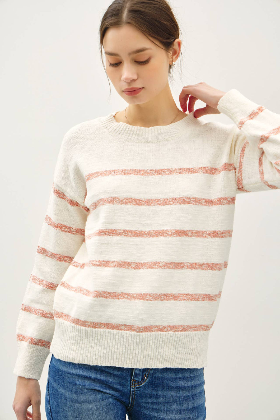 Heathered Striped Sweater