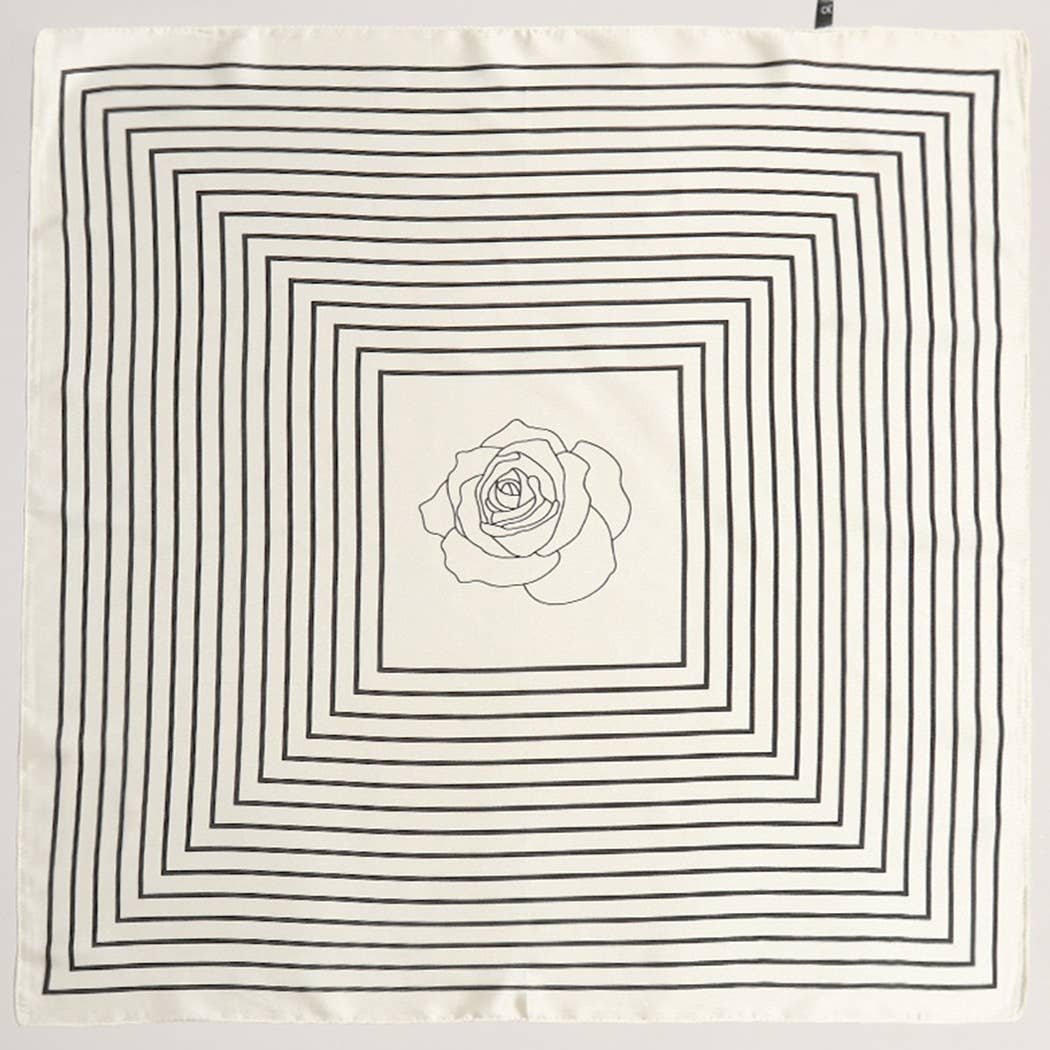 Silky Rose Print Scarf